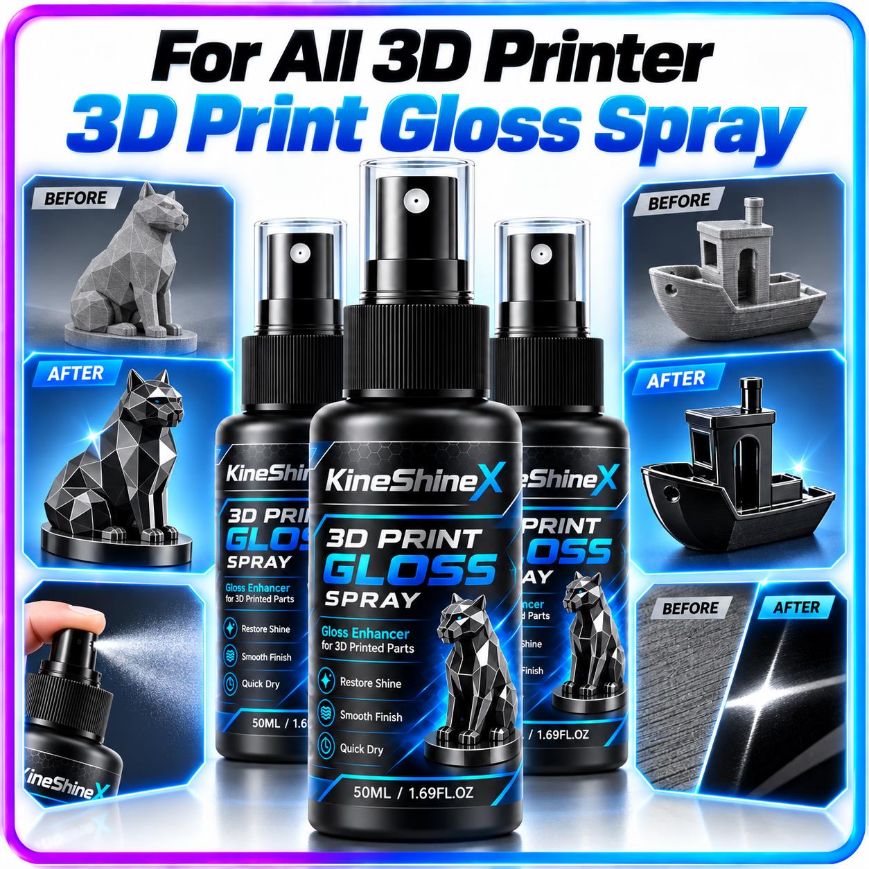3D Printing Bambu Lab - Spray de Brilho 3D de Secagem