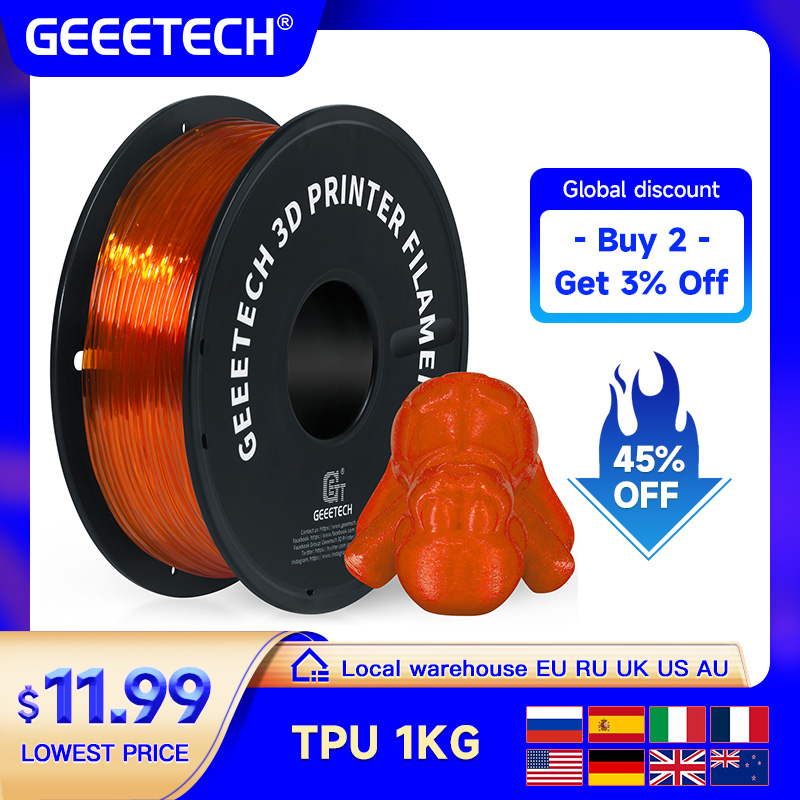 3D Printing Nylon - Geeetech tpu impressora 3d filamento de